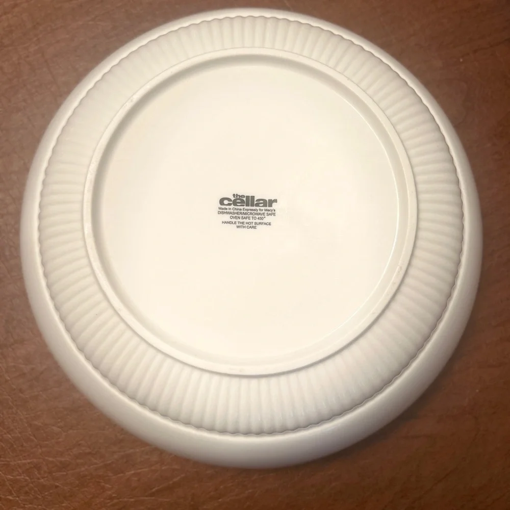2 Cellar by  Macy’s Serving Bowls White Ceramic 10”